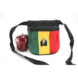 สินค้าราสต้า Bag Rastaman Shoulder Zip กระเป๋าราสต้าลาย BOB MARLEY ใส่ของได้ 2 ช่อง ขนาด 5×5 นิ้ว