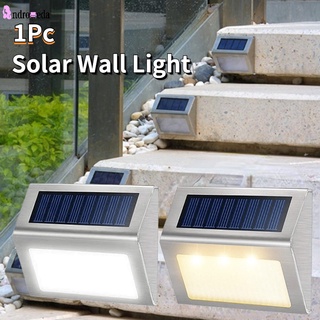 Stainless Steel LED Solar Lights Outdoor Waterproof Wireless Garden Pathway Stairs Wall Lamp for Home Garden Decoration