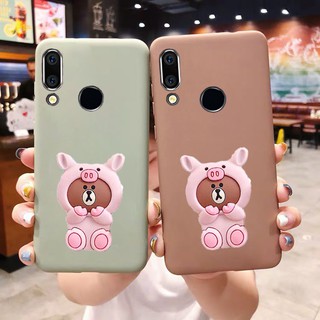 เคสโทรศัพท์มือถือลายการ์ตูนหมีน่ารักสำหรับ Huawei P 20 P 30 Pro P 10 Lite