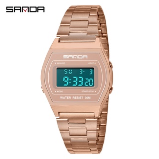 SANDA Fashion Sport Watches Men Waterproof LED Digital Watches Black Gold Silver Wristwatches Clock Men relogio masculin