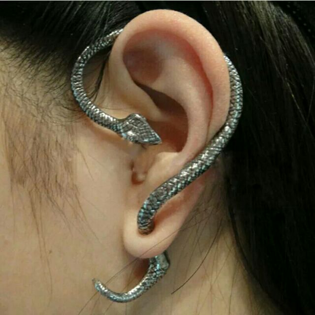 ต่างหูสตั๊ด-snake-shape-earring-stud-แบบเจาะนะคะ