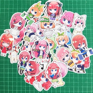 Sticker anime สติกเกอร์อนิเมะเรื่องเจ้าสาวผมเป็นแฝดห้า (5 toubun no hanayome) 5 ตัว