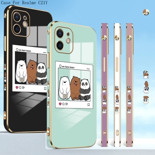 Realme C21 C21Y C25Y C25 C25S C12 C35 C20 C20A C15 C11 C1 C3 2021 เคสเรียวมี สำหรับ Electroplating TPU Case Bears TPU เคส เคสโทรศัพท์ เคสมือถือ