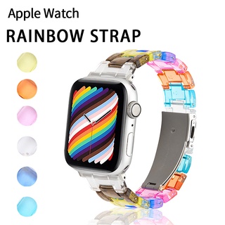 สินค้า สายนาฬิกาข้อมือ สีรุ้ง สําหรับ Apple Smartwatch 7 41 45 มม. 4 5 6 44 42 มม. iWatch 1 2 38 40 มม. W46 W26 + Dt100 W66 T500 Iwo7