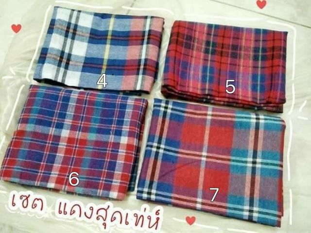 ภาพสินค้า(พร้อมส่ง) ผ้าขาวม้า จากฝ้ายแท้ ขนาดประมาณ 80*180 ซม. จากร้าน mareemphouse บน Shopee ภาพที่ 1