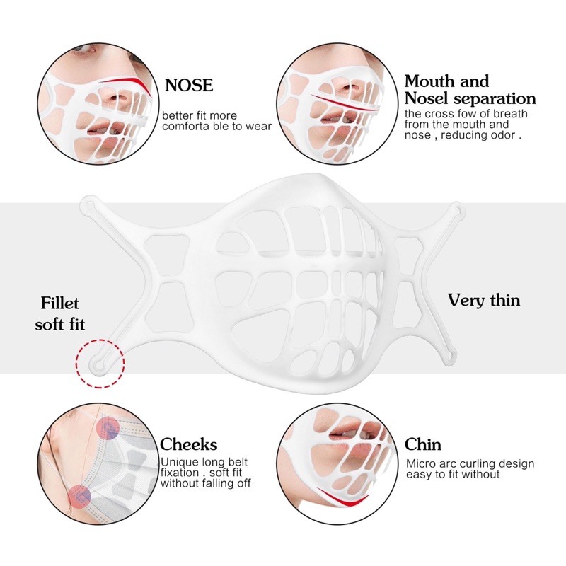 ซิลิโคนยึดหน้ากาก-ล้างทำความสะอาดได้-3d-ระบายอากาศ-มีโครงรองรับด้านใน-1-ชิ้น