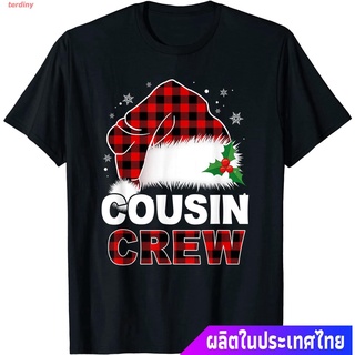 terdiny เสื้อยืดกีฬา Cousin Crew Christmas Butiflo Plaid Red Xmas Funny Holiday T-Shirt Popular T-shirts