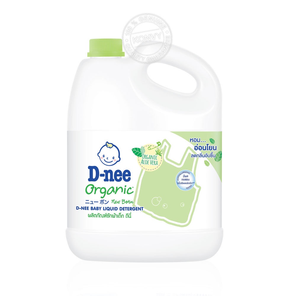 มุมมองเพิ่มเติมของสินค้า D-nee Baby Liquid Detergent Organic Aloe Vera 3000ml.