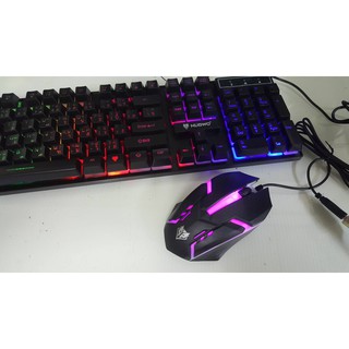 Nkm-623 Keyboard+Mouse Usb Nubwo ไฟสีชุด คีบอร์ดกับเมาส์มีไฟ มี3สี