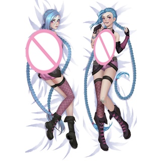 ปลอกหมอน พิมพ์ลายตัวละคร Jinx Dakimakura Otaku Hugging Body ขนาด 60x180 ซม.