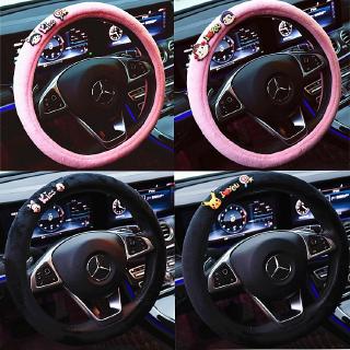 NEW!!Universal 38CM Mickey Minnie Pikachu Cute Cartoon Car Steering Wheel Cover Plush Keep Warm In Autumn and Winter