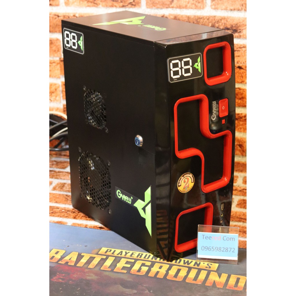 computer case Gview(เคสคอมพิวเตอร์ จีวิว) ATX GVIEW สีดำแดง พร้อม psu ...