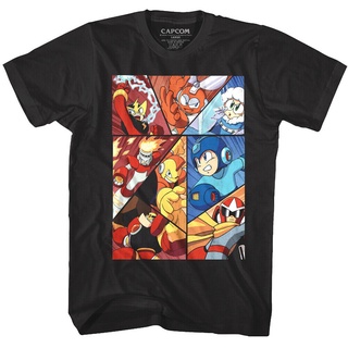 เสื้อยืดคอกลมเสื้อยืด พิมพ์ลายหุ่นยนต์ Megaman Rockman Capcom สําหรับผู้ชายS-5XLเสื้อยืดอินเทรนด์