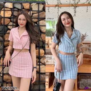 สอบถามสต้อกก่อนโอนค่า ชุดเซ็ท เสื้อทรงครอป ปกเทเลอร์ กระโปรงสั้น สีฟ้า ชมพู แฟชั่นผู้หญิงเที่ยวคาเฟ่ชิลทะเล 17761 มาใหม่