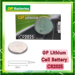 ถ่านกระดุม GP Lithium Cell Battery รุ่น CR2025 3V (DL2025) 1ก้อน