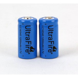 Ultrafire ถ่านชาร์ต รุ่น UltraFire 16340 / CR123A / LC16340 ถ่าน 3.7V 1200 mAh (สีน้ำเงิน)