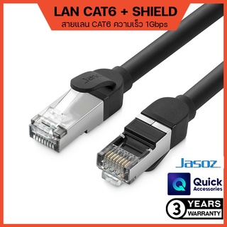 ภาพหน้าปกสินค้าJasoz สายแลน LAN CAT6 Shilde Ethernet RJ45 26AWG ความเร็วสูง 1 gbps สำหรับแล็ปท็อป คอมพิวเตอร์ (E105) ที่เกี่ยวข้อง