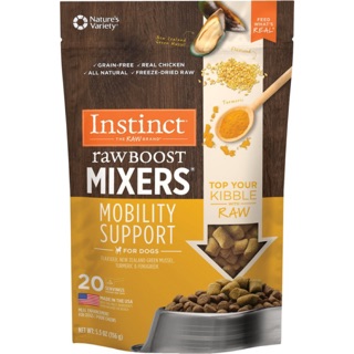 อาหารสุนัข Instinct อินสติงต์ Raw Boost Mixers สูตร บำรุงข้อต่อและสะโพก ขนาด 156 กรัม (20 servings)