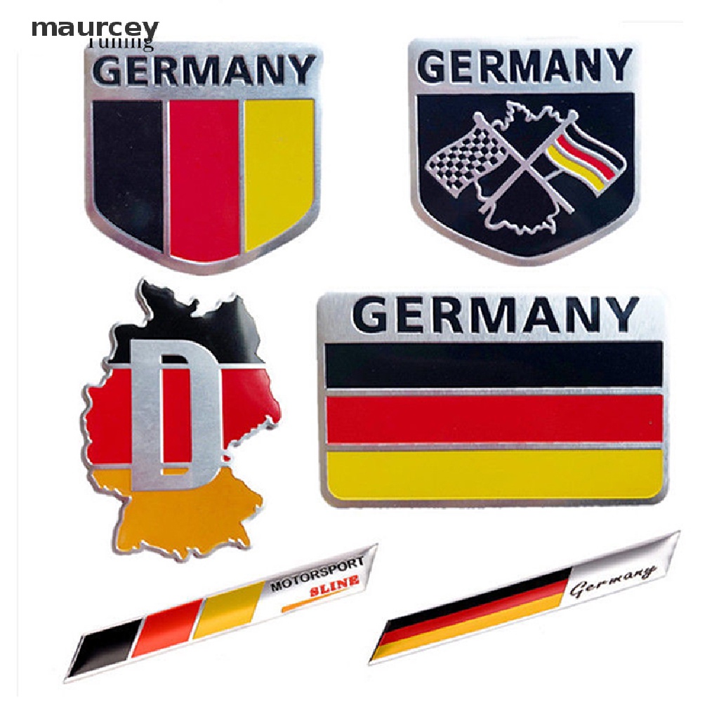 maurcey 3D Aluminium Auto Car Emblem Germany German Flag Logo Grille