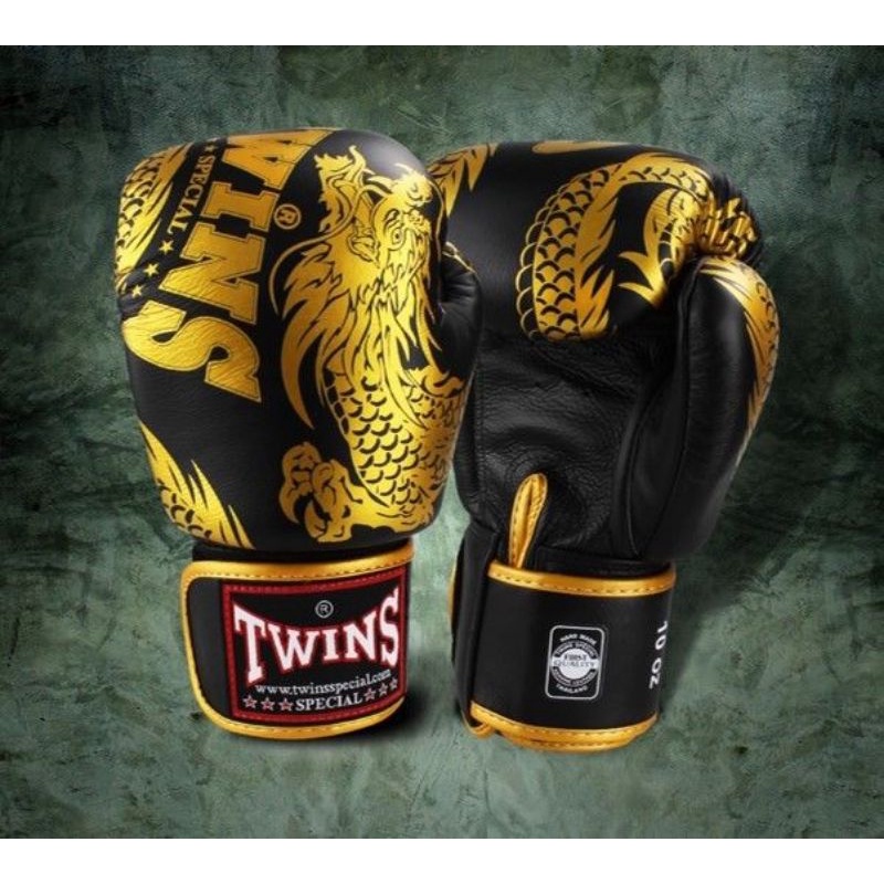 ของแท้-100-นวมชกมวย-fbgvl3-49-twins-black-gold-flying-dragon-boxing-gloves