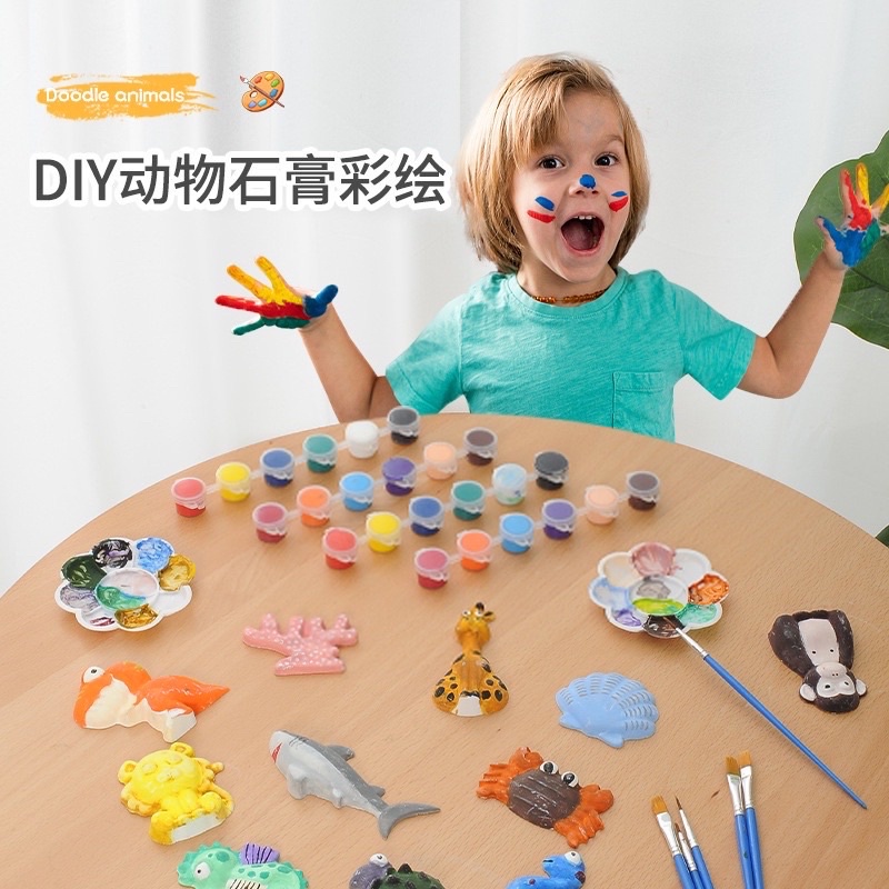 diy-paint-gypsum-ตุ๊กตาปูนพลาสเตอร์-ติดตู้เย็น-พร้อมระบายสี-ของเล่นเสริมพัฒนาการ-diy