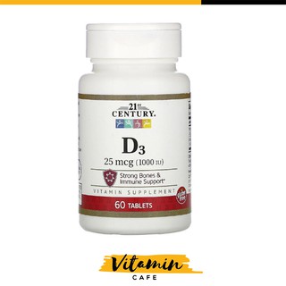 ภาพขนาดย่อของภาพหน้าปกสินค้า(พร้อมส่ง ) Vitamin D3 25 mcg (1,000 IU), 21st Century, 60 เม็ด จากร้าน vitamincafe365 บน Shopee ภาพที่ 5