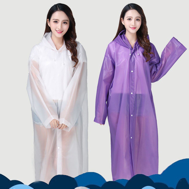 ราคาและรีวิวเสื้อกันฝนแฟชั่น สไตล์เกาหลี Rain coats กันน้ำ แบบหนา แขนปล่อย มี 2