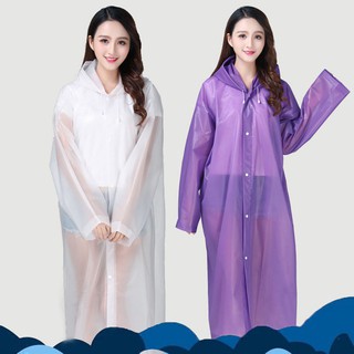 เช็ครีวิวสินค้าเสื้อกันฝนแฟชั่น สไตล์เกาหลี Rain coats กันน้ำ แบบหนา แขนปล่อย มี 2