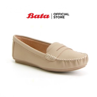 สินค้า Bata LADIES\'CASUAL MOCCASINE รองเท้าลำลองส้นแบน แบบสวม ปิดส้น สีเบจ รหัส 5518905 Ladiescasual