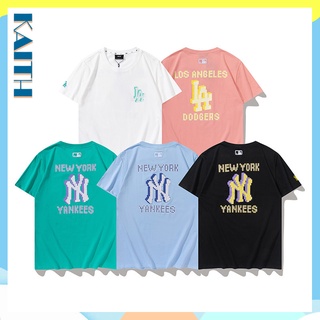 พร้อมส่ง เสื้อยืดแขนสั้น ผ้าฝ้าย พิมพ์ลายโมเสค LA สีแคนดี้ ทรงหลวม สไตล์ฮิปฮอป แฟชั่นฤดูร้อน สําหรับผู้หญิง และผู้ชายS-5