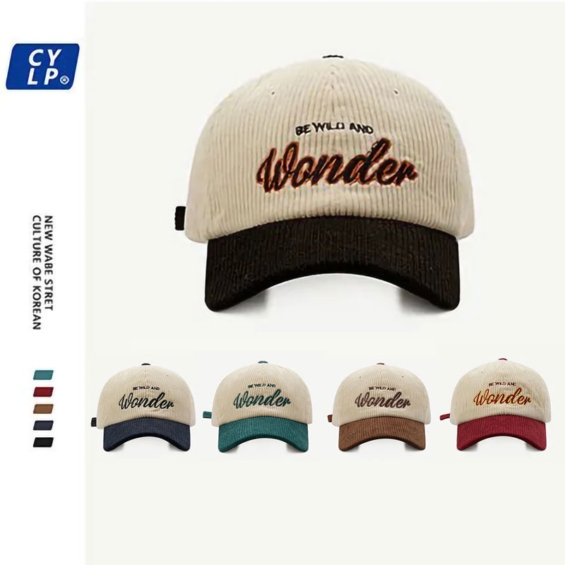 ภาพหน้าปกสินค้าใหม่ หมวกเบสบอล ผ้าลูกฟูก ลายตัวอักษร Dongdaemun 2022'NEW'Corduroy สไตล์เกาหลี แฟชั่นฤดูใบไม้ร่วง และฤดูหนาว