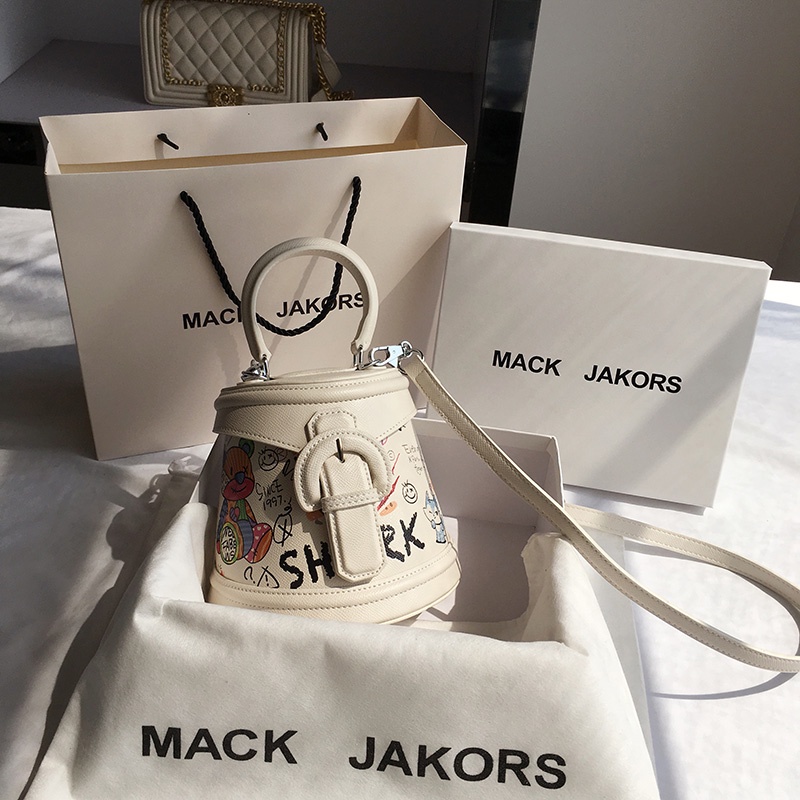 DLH081 Hong Kong MackJakors genuine summer bear graffiti Kelly bag for  women 2021 new trendy shoulder bag women