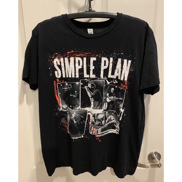 เสื้อยืดผ้าฝ้ายพิมพ์ลายขายดี-rare-simple-plan-canadian-tour-t-shirt