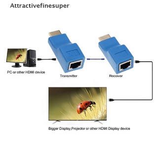 Asth อะแดปเตอร์ขยายเครือข่ายอีเธอร์เน็ต HDMI 1080P เป็น RJ45 Over Cat 5e 6 HDTV 2 ชิ้น