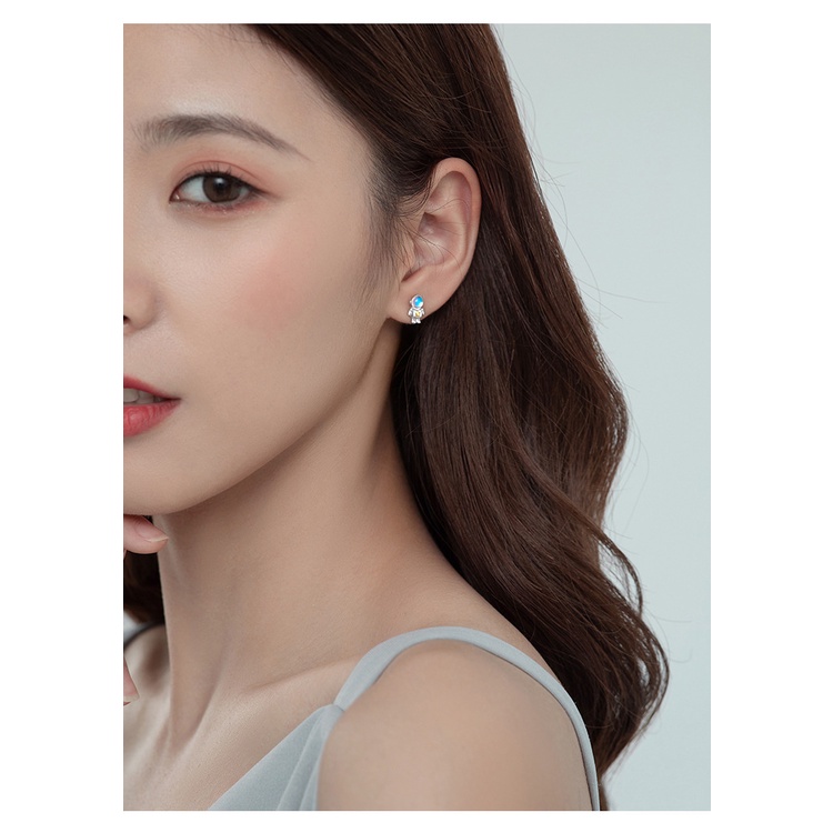 ต่างหูเงินสเตอร์ลิง-s925-รูปนักบินอวกาศ-ดาว-เรียบง่าย-เครื่องประดับแฟชั่นสตรี-นักเรียน-ของขวัญ