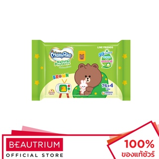 MAMYPOKO Wipe Natural &amp; Protect Line (Mixed) ทิชชู่เปียก 76+4 Sheet