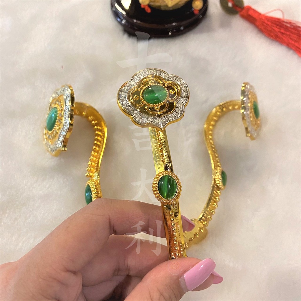 ยู่อี่-อาวุธสำหรับองค์พระขนาด-12-19-นิ้ว-ทำจากโลหะชุบทอง-งานใต้หวัน