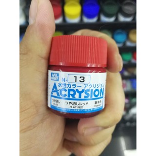 สีสูตรน้ำ Mr.Acrysion Color N13 RED (Flat) 10ml