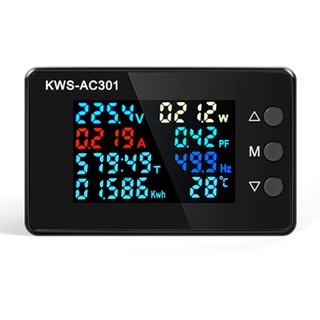 8 in 1 มิเตอร์ วัดกำลังไฟฟ้าบ้าน 8 ย่านการวัด KWS-AC301 Digital Energy Meter Power  Wattmeter Meter Measurement