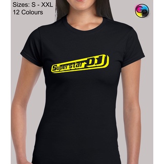 เสื้อยืด พิมพ์ลาย Superstar Dj Music Fan ตลก แปลกใหม่ สําหรับผู้หญิงสามารถปรับแต่งได้