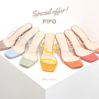 PIPO-2 รองเท้าส้นสูง ส้นแก้ว 3 นิ้ว ส้นสูง(5-8cm.)
