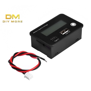 Diymore DC8-30V USB3.0 + เอาต์พุต Tpye-C, เครื่องทดสอบระดับแบตเตอรี่ หน้าจอ LCD สีเขียว ตั้งค่าได้ 6 โหมด