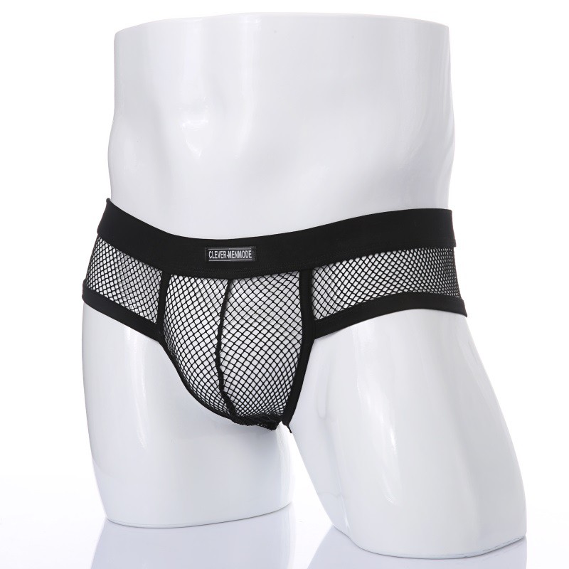 กางเกงในชายตาข่ายโปร่ง-men-see-through-underwear-hollow-out-mesh-briefs