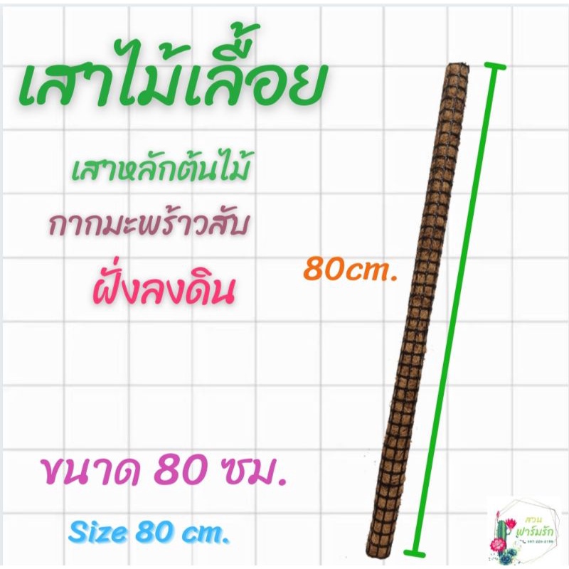 เสาใยมะพร้าวฝั่งดิน-ขนาดความยาว80cm