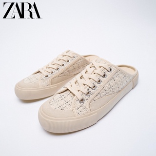 ภาพหน้าปกสินค้าZara ใหม่ รองเท้าผ้าใบ ผูกเชือก สีเบจอ่อน ลิมิเต็ด สําหรับผู้หญิง 12831810002 ที่เกี่ยวข้อง