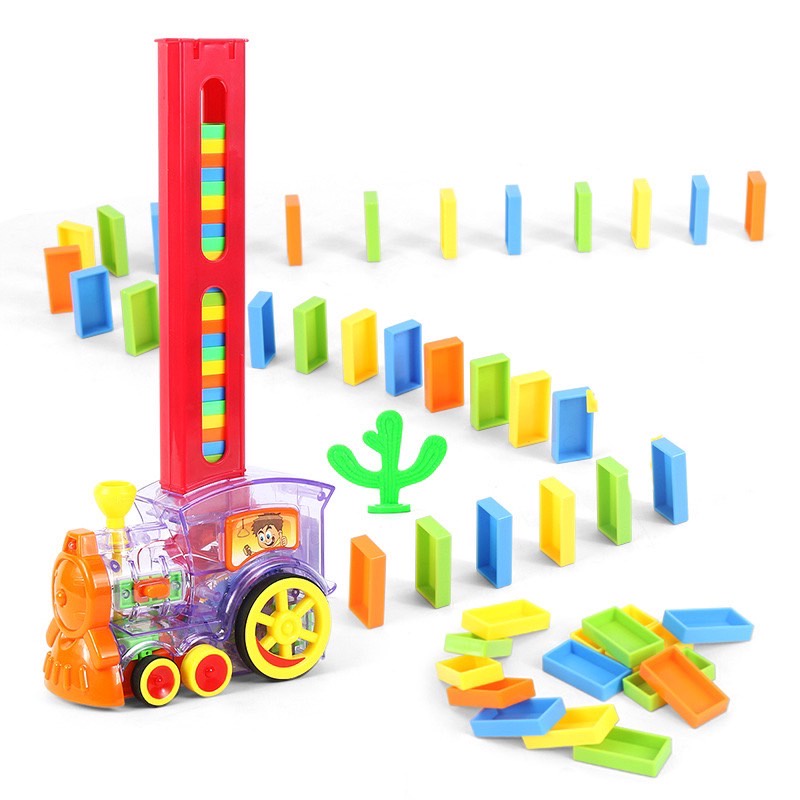 รถไฟโดมิโน่-มีไฟมีเสียง-พร้อมโดมิโน่ของเล่นเสริมพัฒนาการ