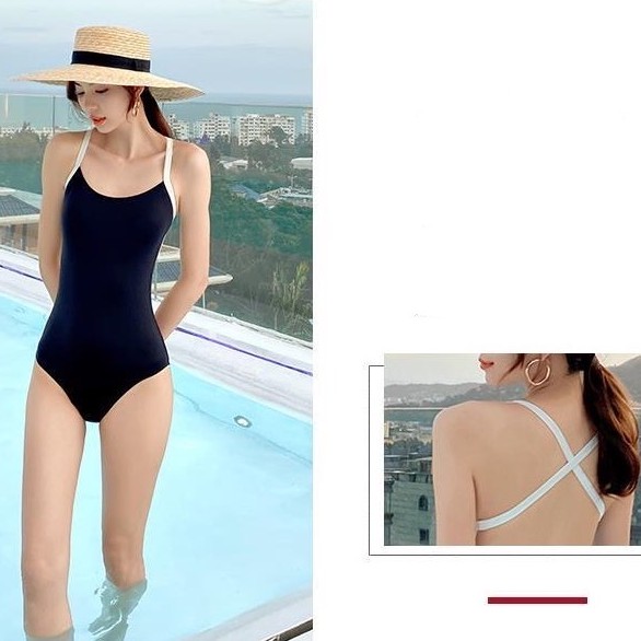 ภาพสินค้าชุดว่ายน้ำแฟชั่นเกาหลีผู้หญิง วันพีช สไตล์เซ็กซี่ ผ้าเนื้อดี ด้านหลังเป็นสายผูกไขว้ 242 จากร้าน bikinimall บน Shopee ภาพที่ 5