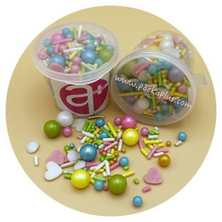 น้ำตาลตกแต่ง คละแบบคละสี Multi Color ตกแต่งขนม เค้ก คัพเค้ก เบเกอรี่ Medley Sugar Sprinkles แพค 40-80 g