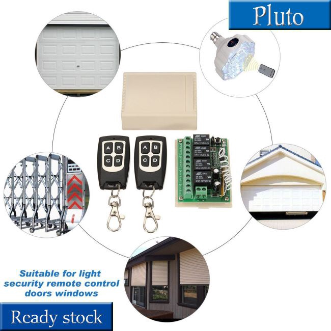 12v-4ch-channel-433mhz-wireless-remote-control-switch-integrated-circuit-with-2-transmitter-diy-replace-parts-tool-kits