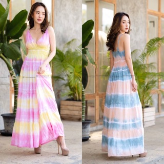 maxi มัดย้อมลายใหม่ ลายน่ารักป้าย : VSHOPBRAND  Code: 4512